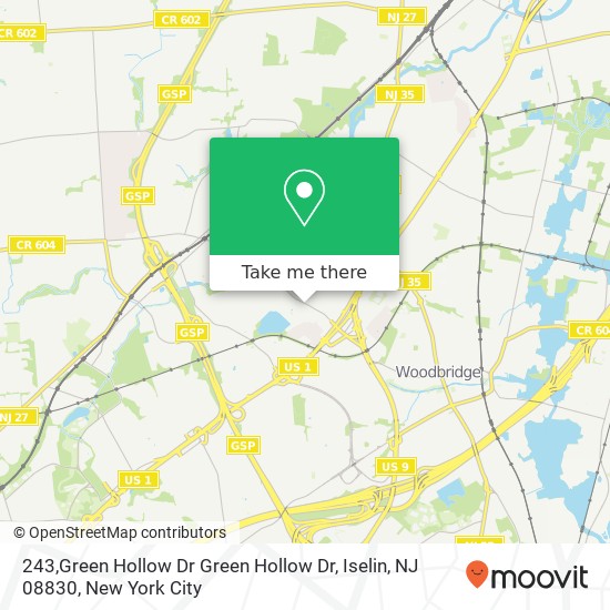 Mapa de 243,Green Hollow Dr Green Hollow Dr, Iselin, NJ 08830