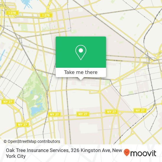 Mapa de Oak Tree Insurance Services, 326 Kingston Ave