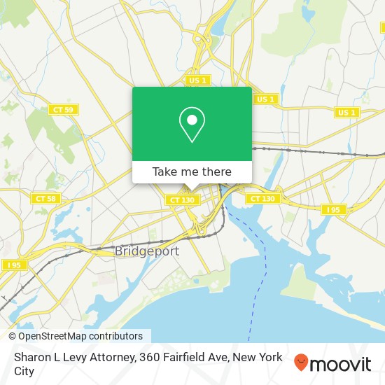 Mapa de Sharon L Levy Attorney, 360 Fairfield Ave