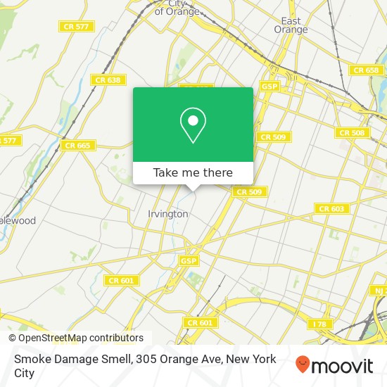 Mapa de Smoke Damage Smell, 305 Orange Ave