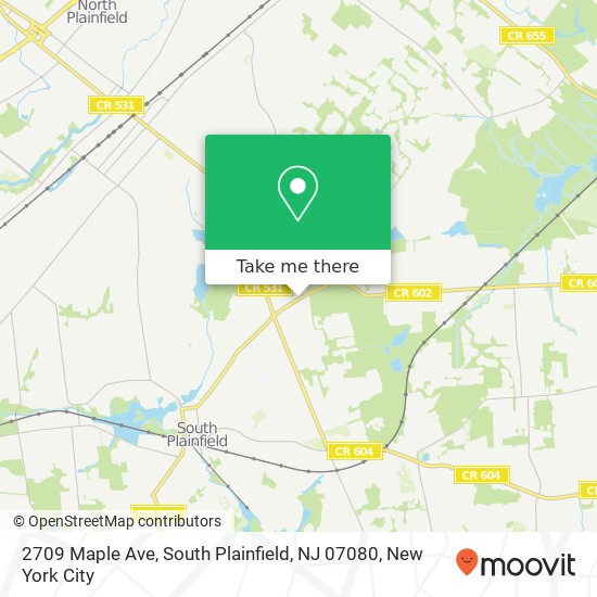 Mapa de 2709 Maple Ave, South Plainfield, NJ 07080