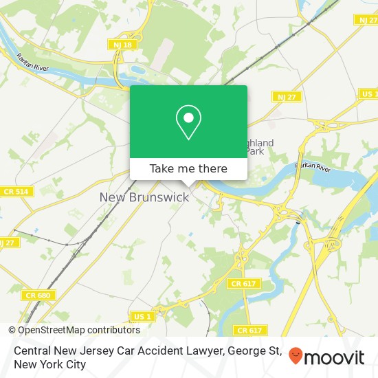 Mapa de Central New Jersey Car Accident Lawyer, George St