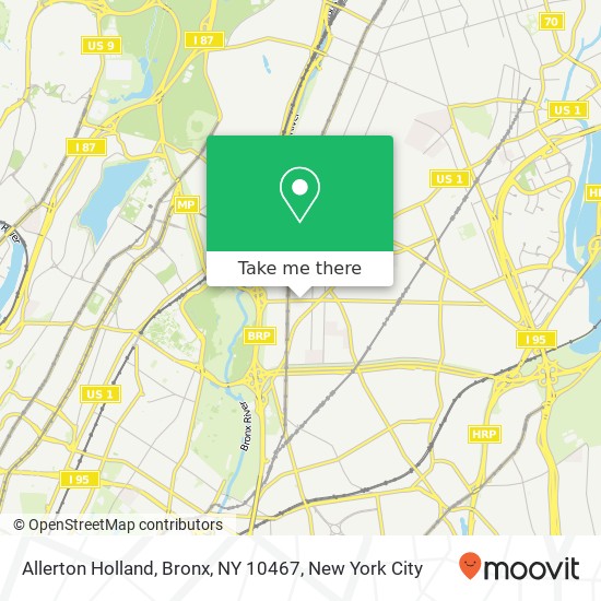 Mapa de Allerton Holland, Bronx, NY 10467
