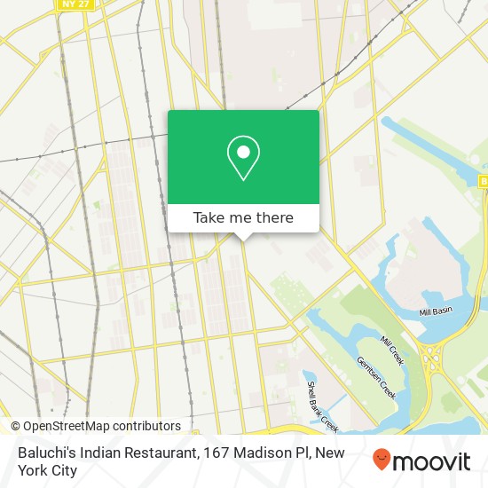 Baluchi's Indian Restaurant, 167 Madison Pl map