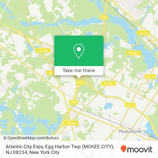 Atlantic City Expy, Egg Harbor Twp (MCKEE CITY), NJ 08234 map