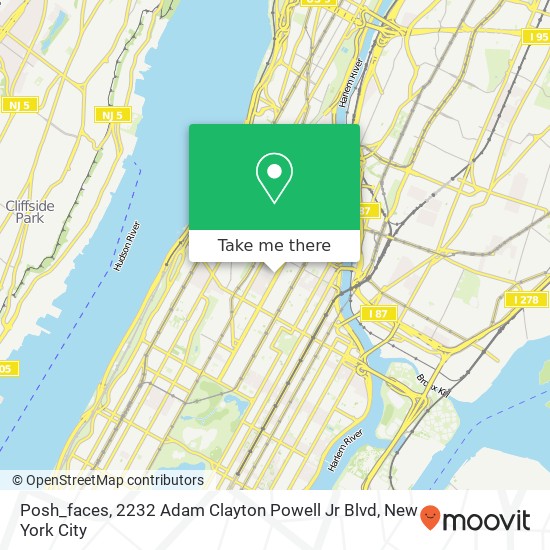 Mapa de Posh_faces, 2232 Adam Clayton Powell Jr Blvd