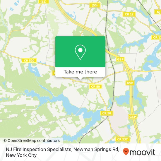 NJ Fire Inspection Specialists, Newman Springs Rd map