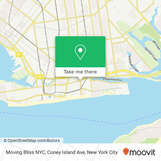 Mapa de Moving Bliss NYC, Coney Island Ave