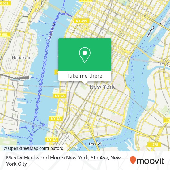 Master Hardwood Floors New York, 5th Ave map