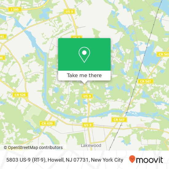 Mapa de 5803 US-9 (RT-9), Howell, NJ 07731