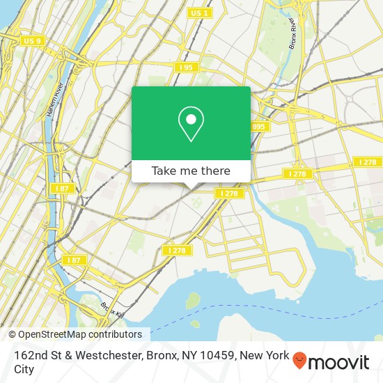 Mapa de 162nd St & Westchester, Bronx, NY 10459