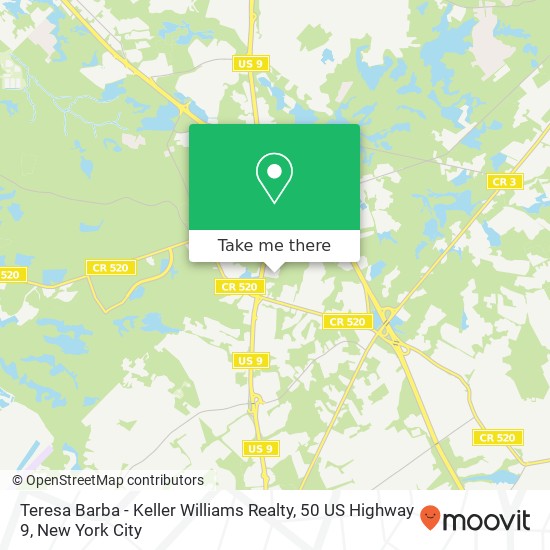 Mapa de Teresa Barba - Keller Williams Realty, 50 US Highway 9
