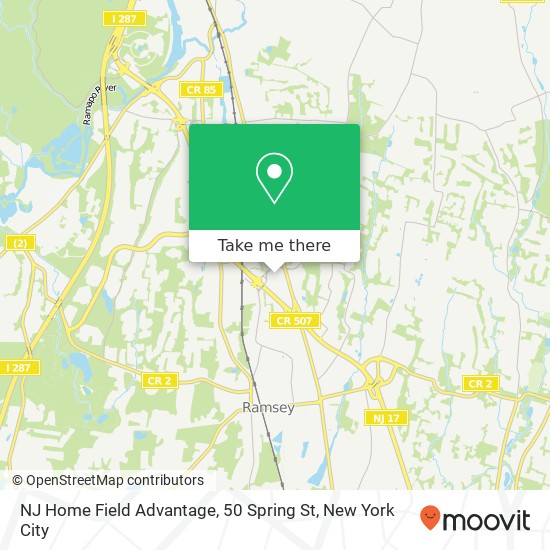 NJ Home Field Advantage, 50 Spring St map