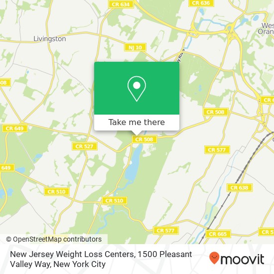 New Jersey Weight Loss Centers, 1500 Pleasant Valley Way map