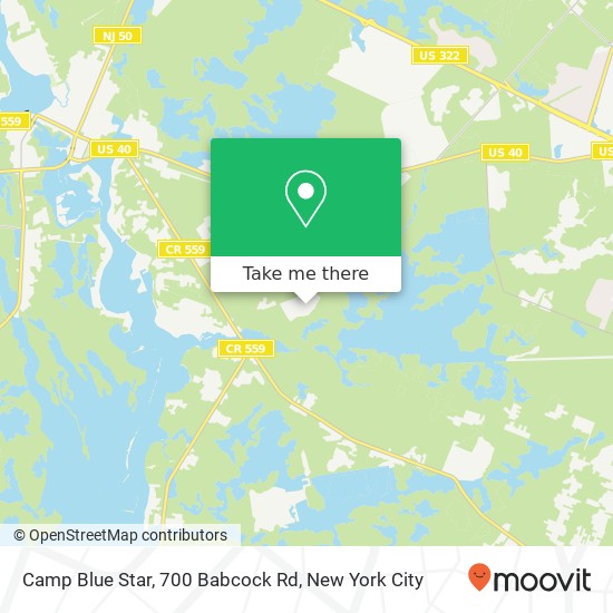 Mapa de Camp Blue Star, 700 Babcock Rd