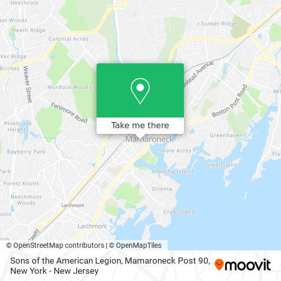 Sons of the American Legion, Mamaroneck Post 90 map