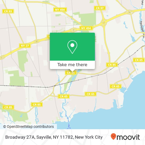 Mapa de Broadway 27A, Sayville, NY 11782