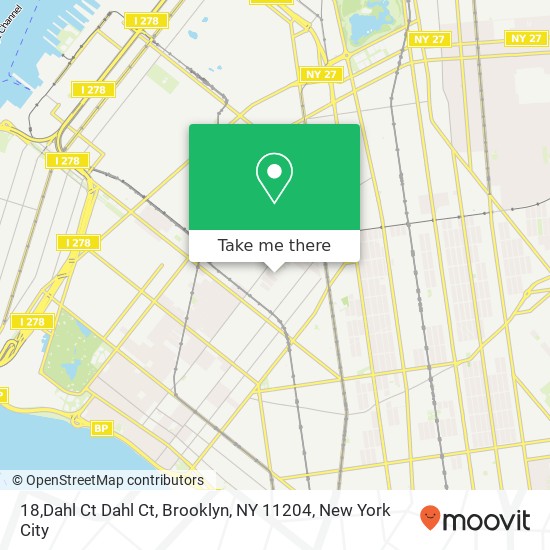 Mapa de 18,Dahl Ct Dahl Ct, Brooklyn, NY 11204