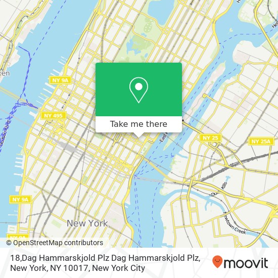 Mapa de 18,Dag Hammarskjold Plz Dag Hammarskjold Plz, New York, NY 10017