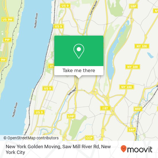 New York Golden Moving, Saw Mill River Rd map