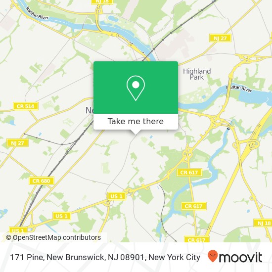 Mapa de 171 Pine, New Brunswick, NJ 08901