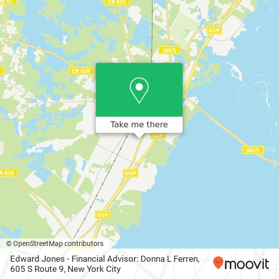 Mapa de Edward Jones - Financial Advisor: Donna L Ferren, 605 S Route 9