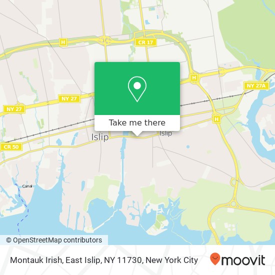 Mapa de Montauk Irish, East Islip, NY 11730