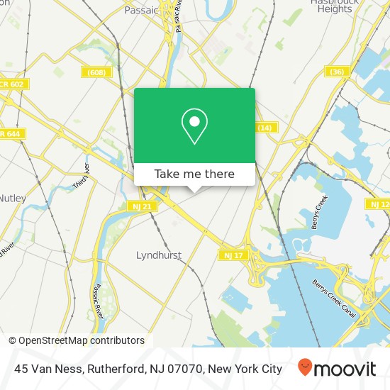 Mapa de 45 Van Ness, Rutherford, NJ 07070