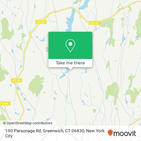 Mapa de 190 Parsonage Rd, Greenwich, CT 06830