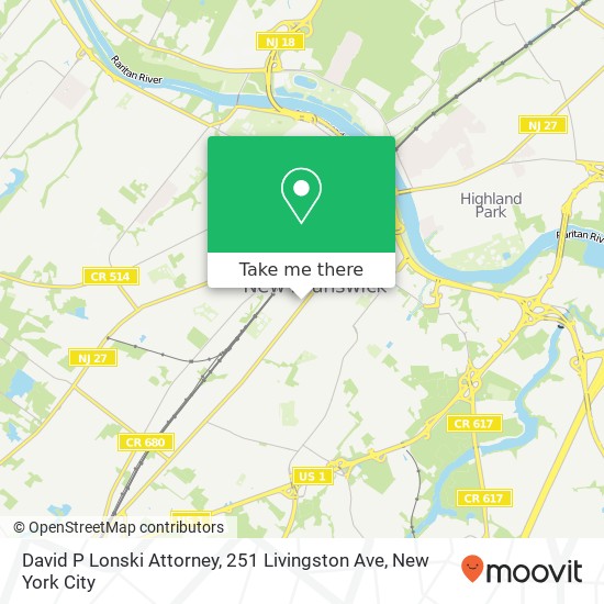 Mapa de David P Lonski Attorney, 251 Livingston Ave