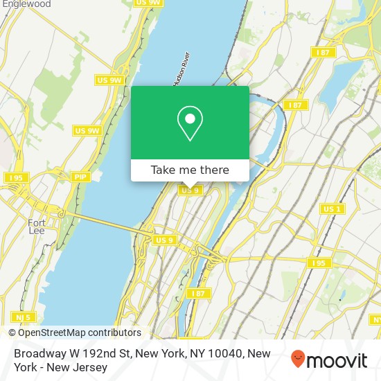 Mapa de Broadway W 192nd St, New York, NY 10040
