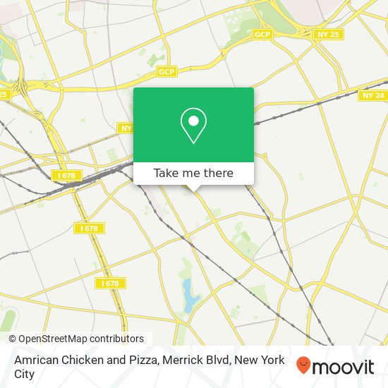 Amrican Chicken and Pizza, Merrick Blvd map
