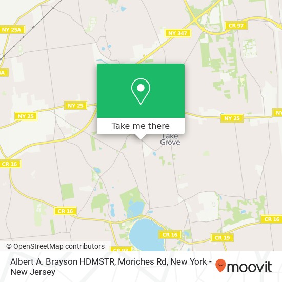 Mapa de Albert A. Brayson HDMSTR, Moriches Rd