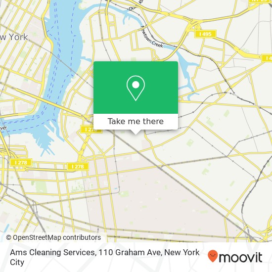 Mapa de Ams Cleaning Services, 110 Graham Ave