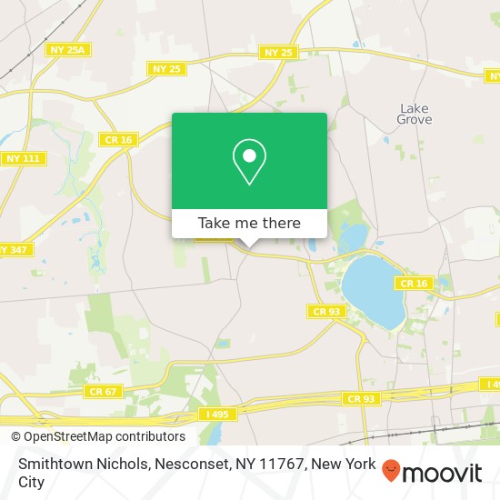 Mapa de Smithtown Nichols, Nesconset, NY 11767