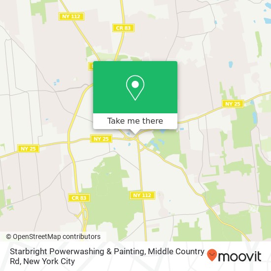 Mapa de Starbright Powerwashing & Painting, Middle Country Rd