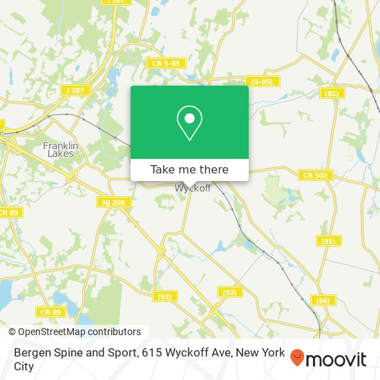 Mapa de Bergen Spine and Sport, 615 Wyckoff Ave
