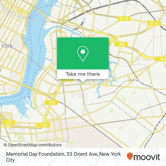 Mapa de Memorial Day Foundation, 33 Orient Ave