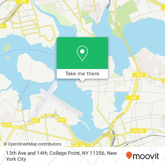 Mapa de 13th Ave and 14th, College Point, NY 11356