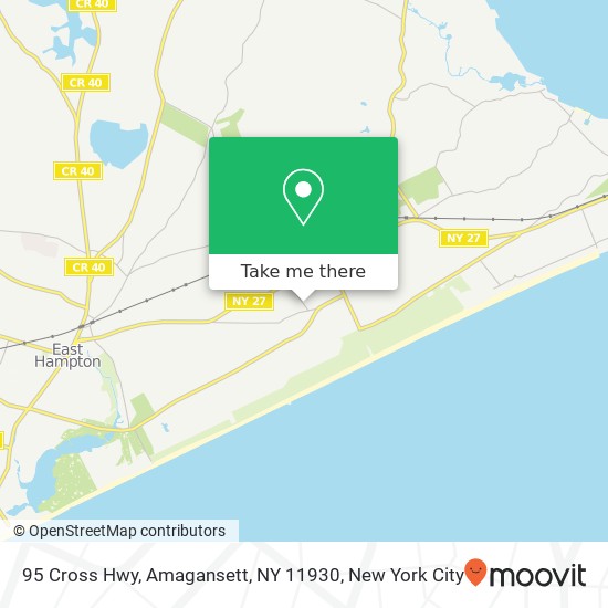 Mapa de 95 Cross Hwy, Amagansett, NY 11930