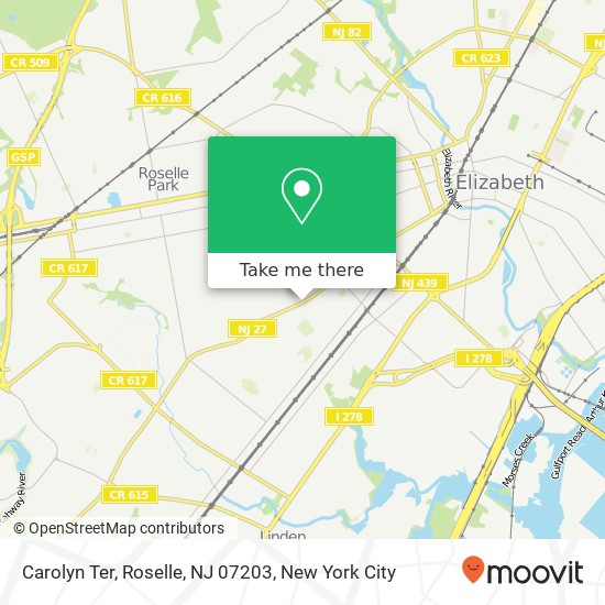 Mapa de Carolyn Ter, Roselle, NJ 07203