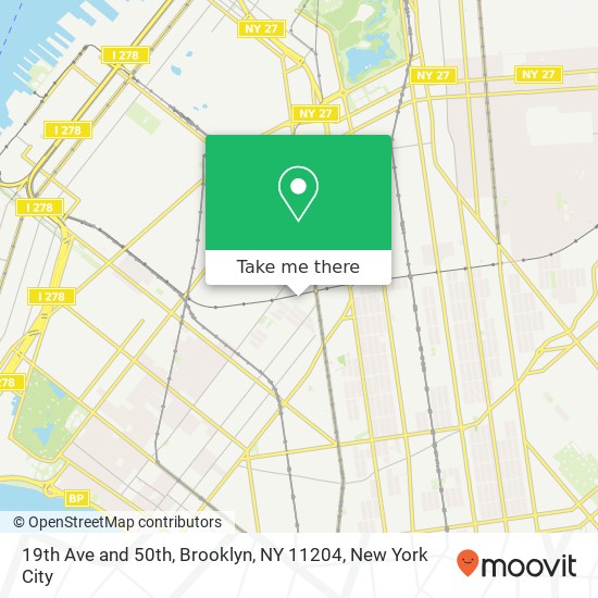 Mapa de 19th Ave and 50th, Brooklyn, NY 11204