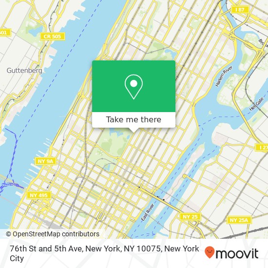 Mapa de 76th St and 5th Ave, New York, NY 10075