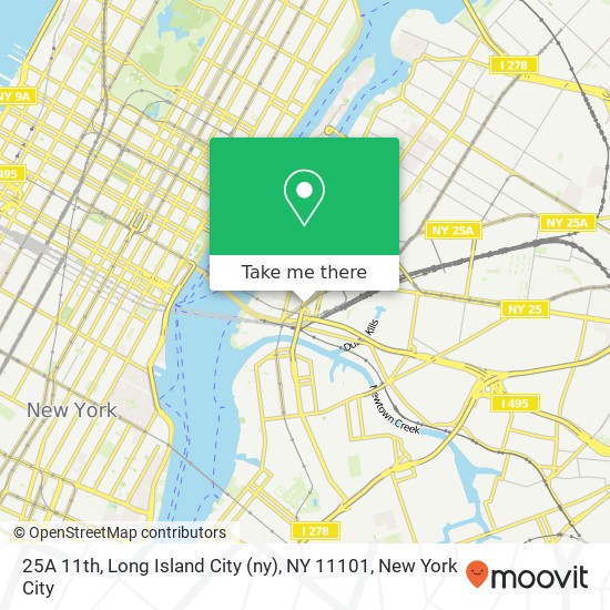 Mapa de 25A 11th, Long Island City (ny), NY 11101