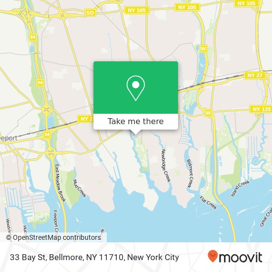 Mapa de 33 Bay St, Bellmore, NY 11710