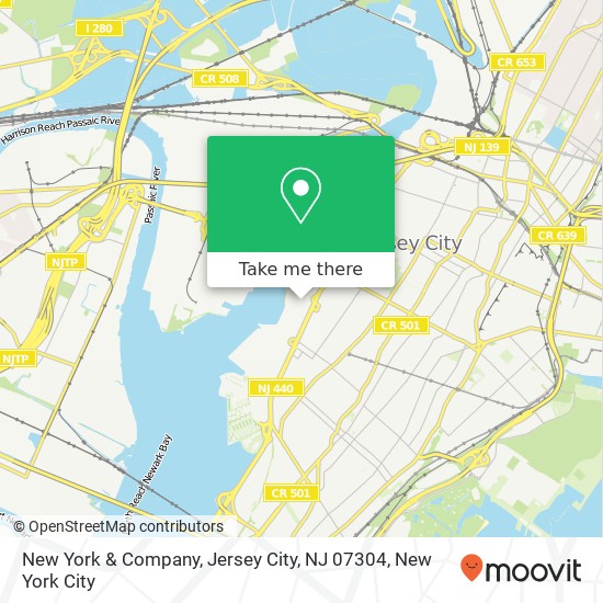 Mapa de New York & Company, Jersey City, NJ 07304
