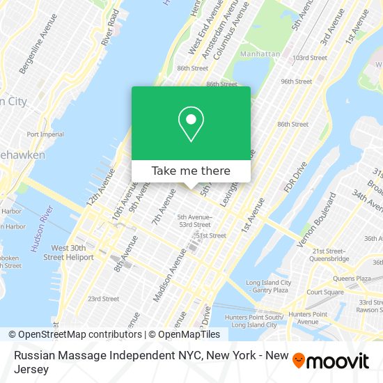 Mapa de Russian Massage Independent NYC