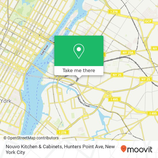 Mapa de Nouvo Kitchen & Cabinets, Hunters Point Ave