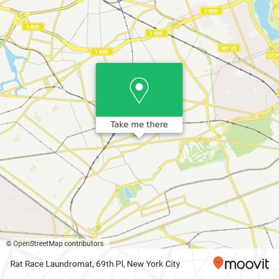 Rat Race Laundromat, 69th Pl map