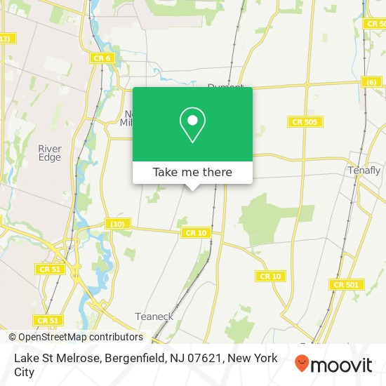 Lake St Melrose, Bergenfield, NJ 07621 map